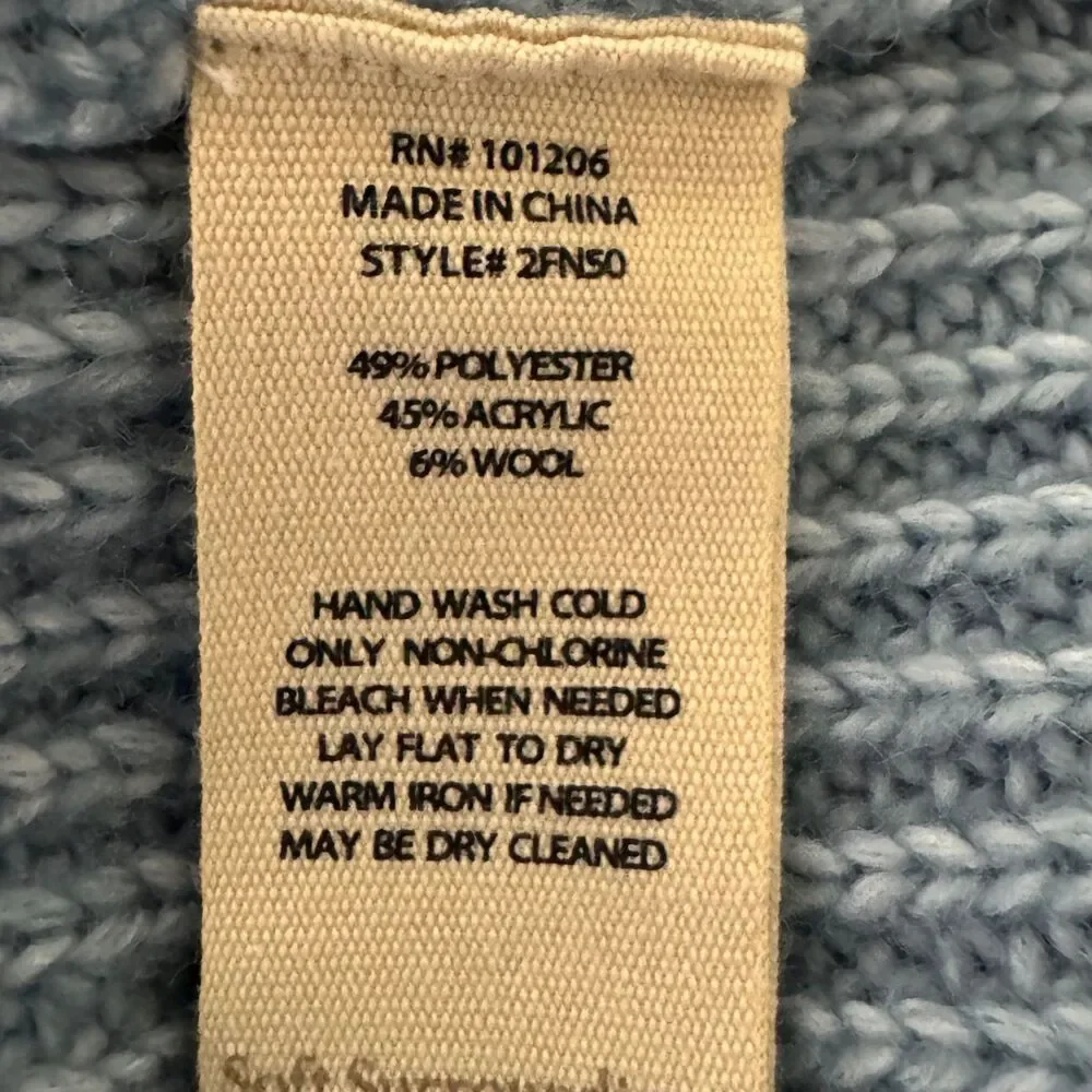 Soft Surroundings Women's Hallie Half Zip Sweater in Faded Denim Size XL NWT - Picture 8 of 9